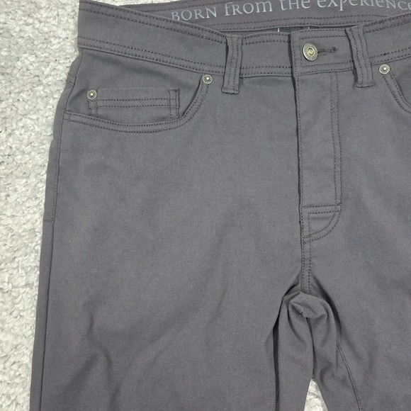 Prana Brion Pants Men 32 (Fits 32x28.5) Gray Slim Straight Outdoors Hiking - Picture 3 of 13